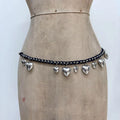 woven chunky chain love heart waist chain