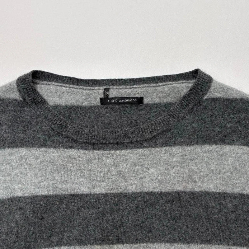 grey cashmere striped jumper
