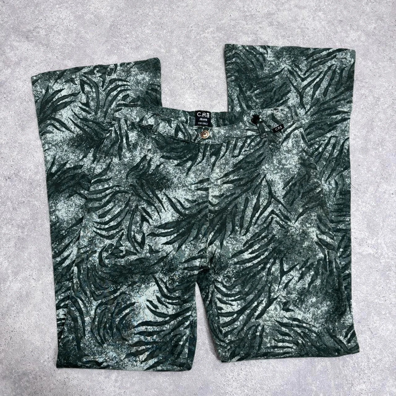 90s patterned flared bootcut jeans