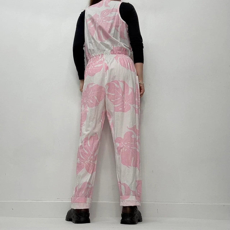 baggy cotton pink overalls