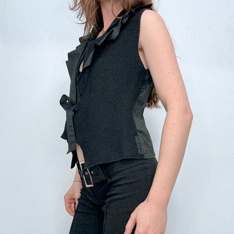 Cop Copine black knitted cropped vest
