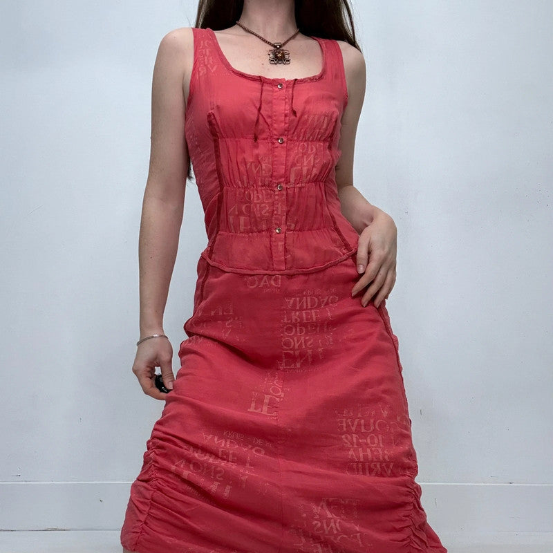 Cop Copine pink cotton cinched grunge dress