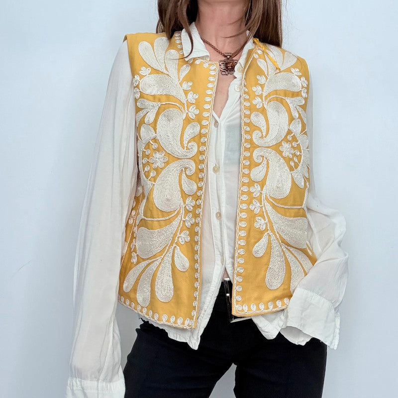 embroidered boho hippy waistcoat