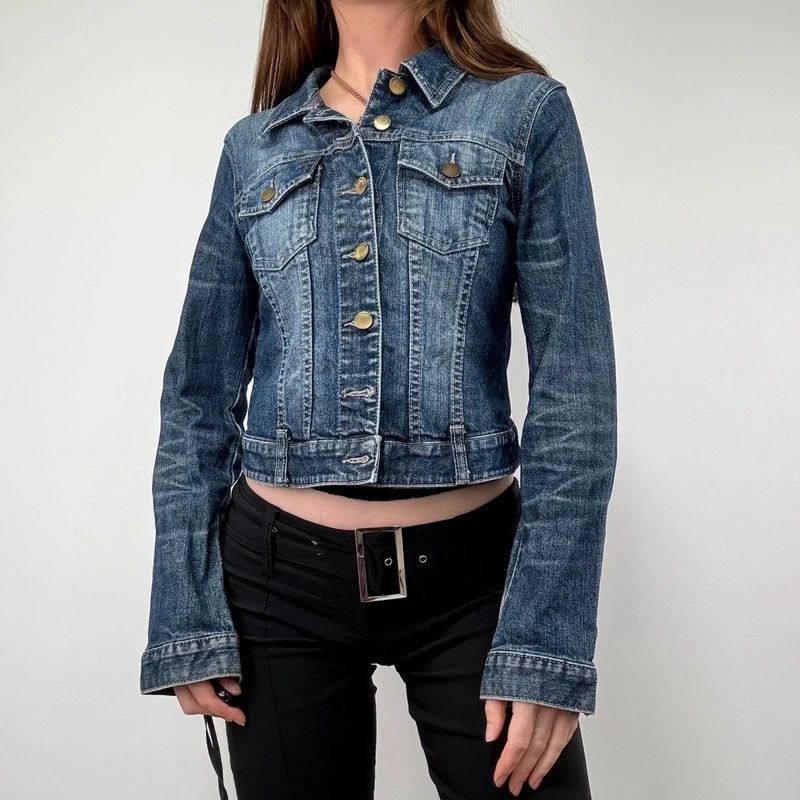 Distressed Cropped Denim Jacket
