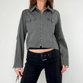 khaki zip through cropped utility jacket
