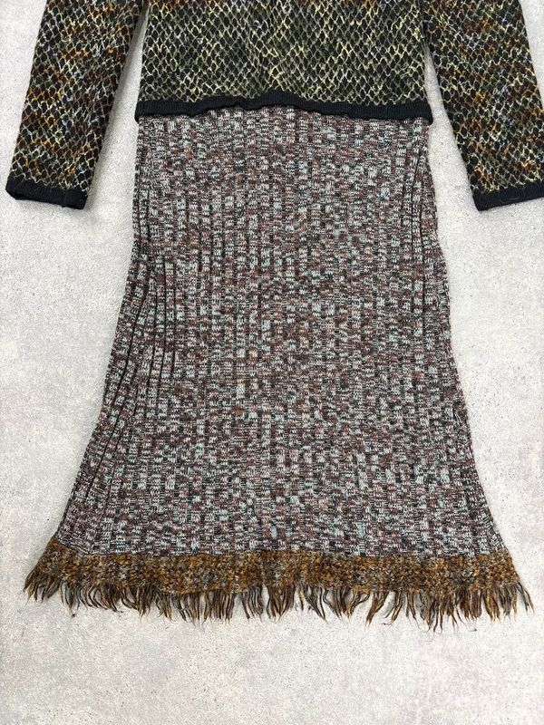 Save the Queen drop waist knitted tassel beaded dress