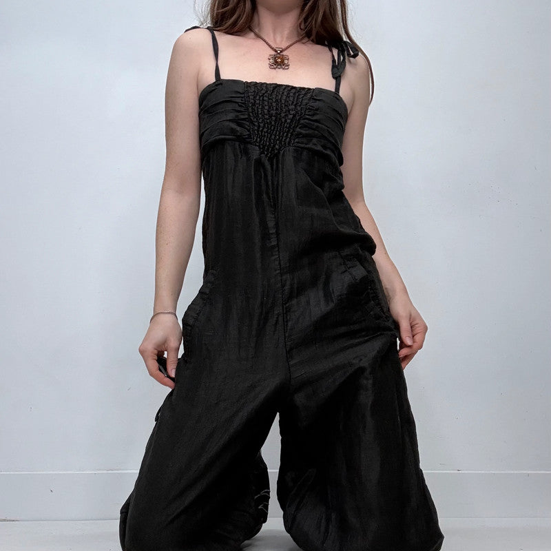 black puff balloon desigual jump suit