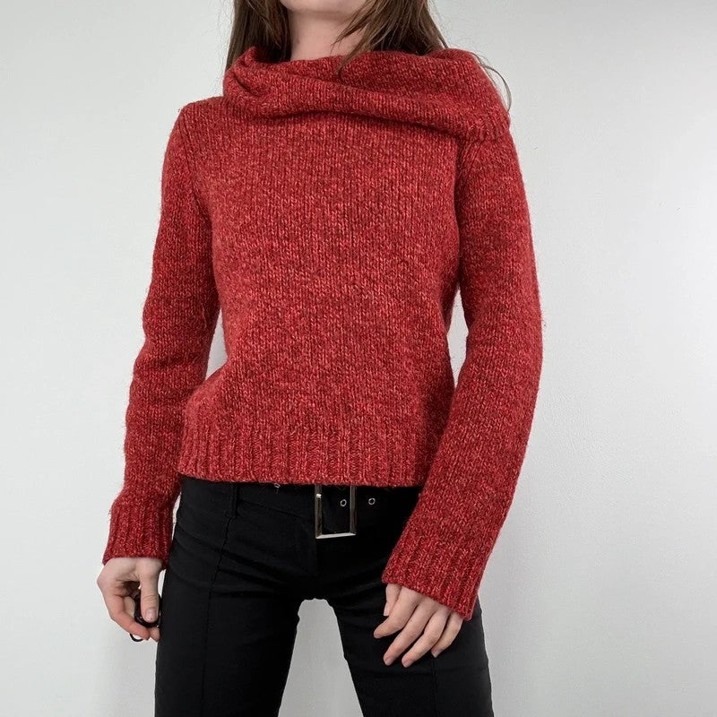 Vintage red knit massimo dutti wool roll neck sweater