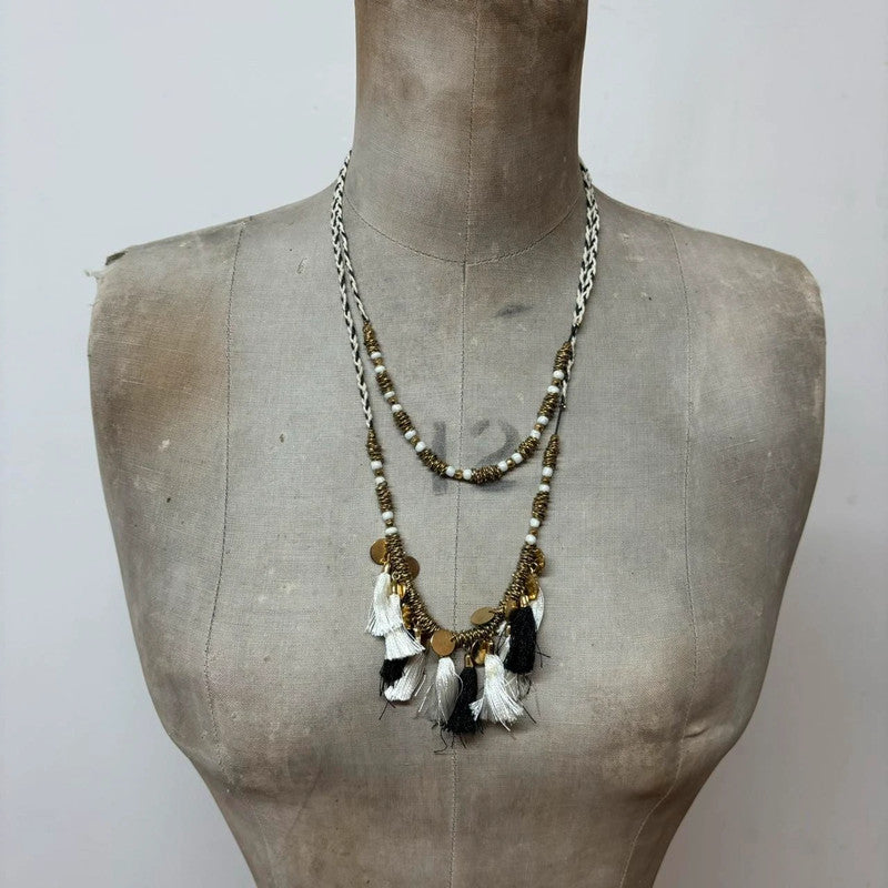 layered pearl beaded necklace