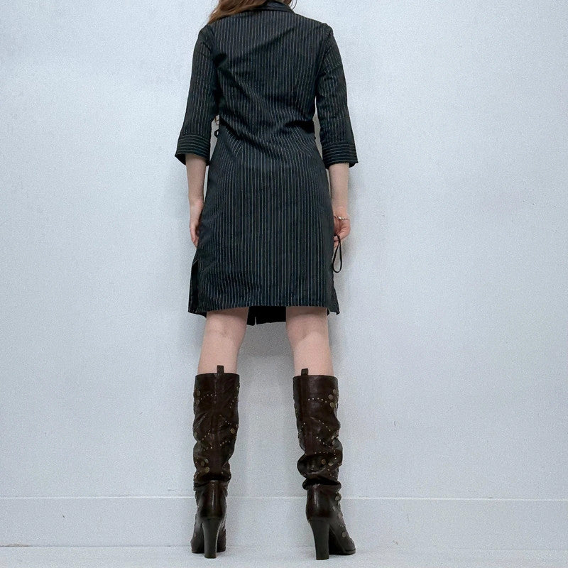 black mini shirt dress