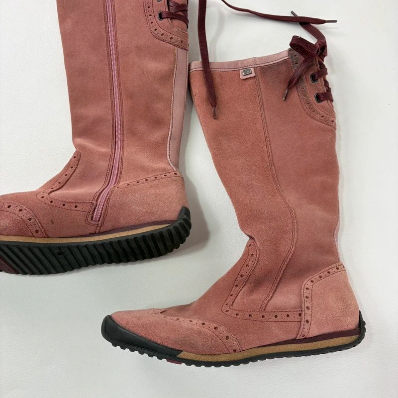 pink suede corset boxing boots