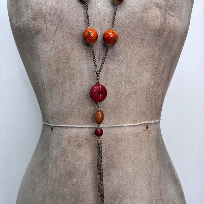 long chain beaded necklace
