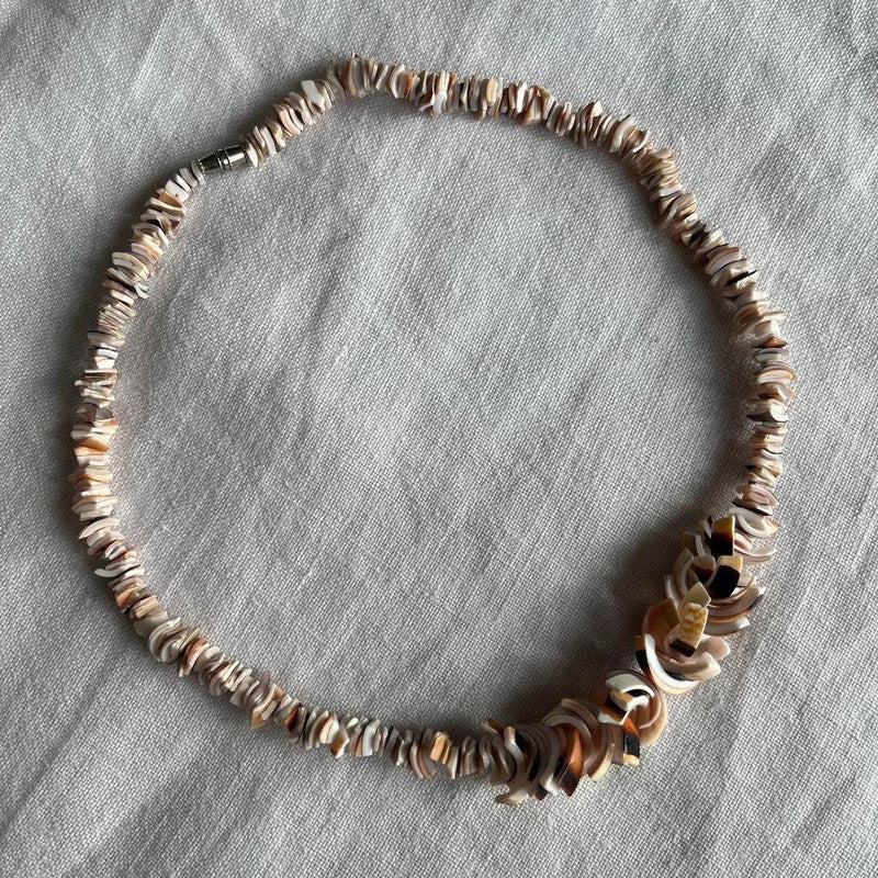 Boho beach shell beaded necklace