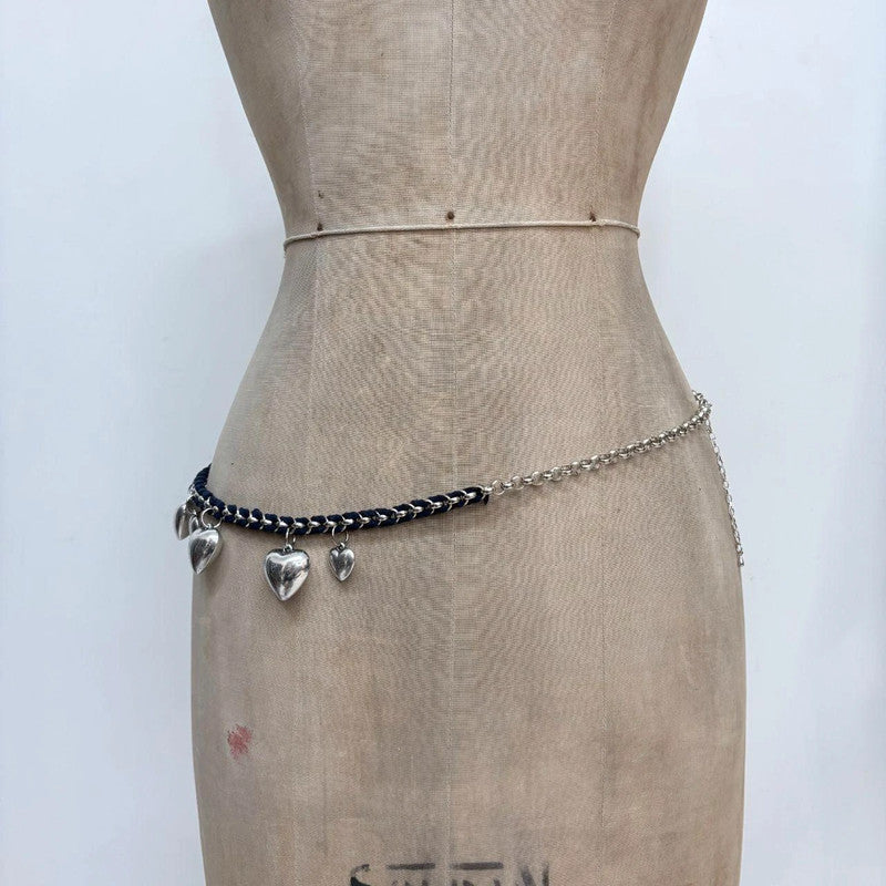 woven chunky chain love heart waist chain