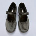 khaki velvet furlane ballerina pumps