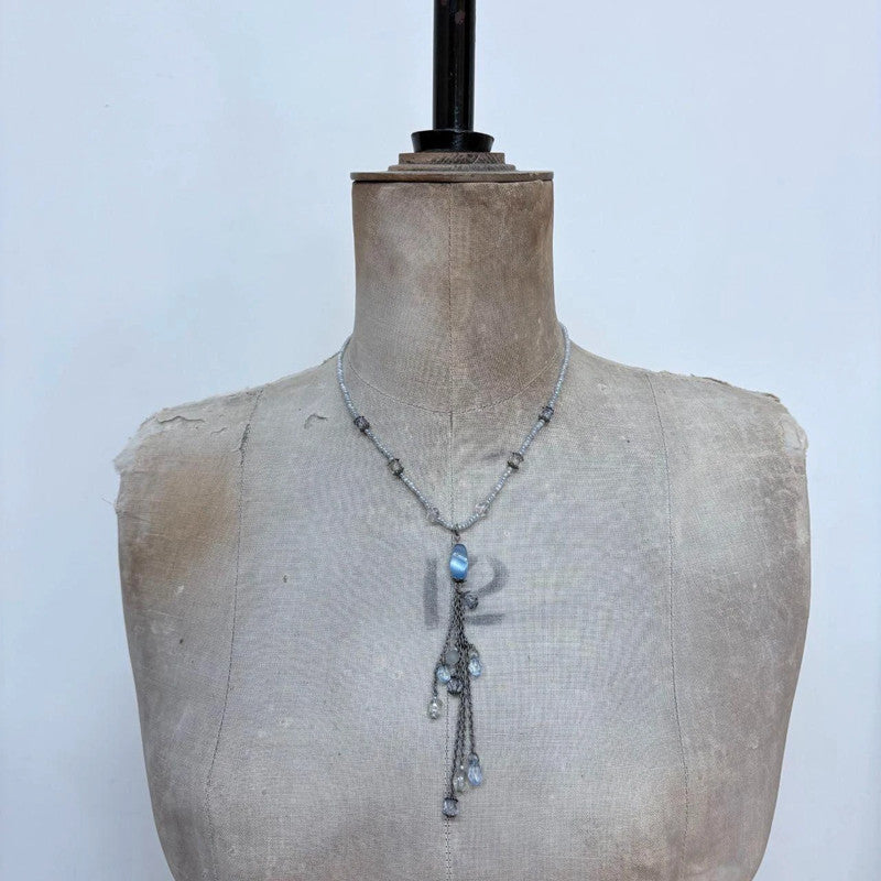 boho beaded chain necklace