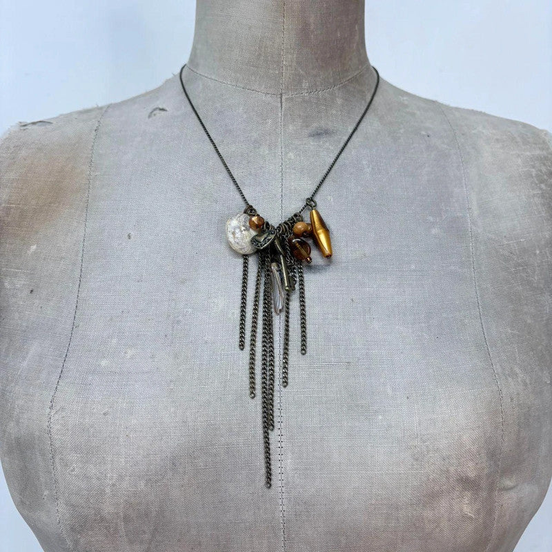 boho hanging bead necklace