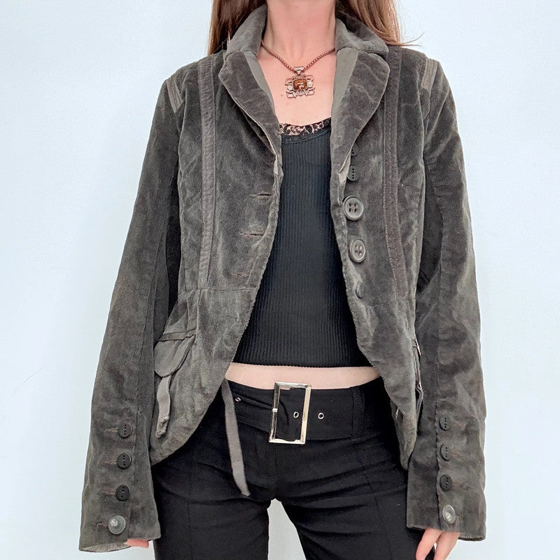 flared asymmetric military jacket