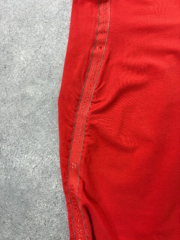 Marithé + François Girbaud gathered red midi dress
