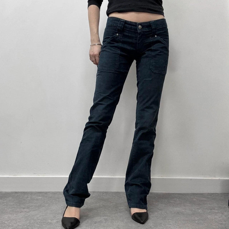 blue straight-leg cord jeans