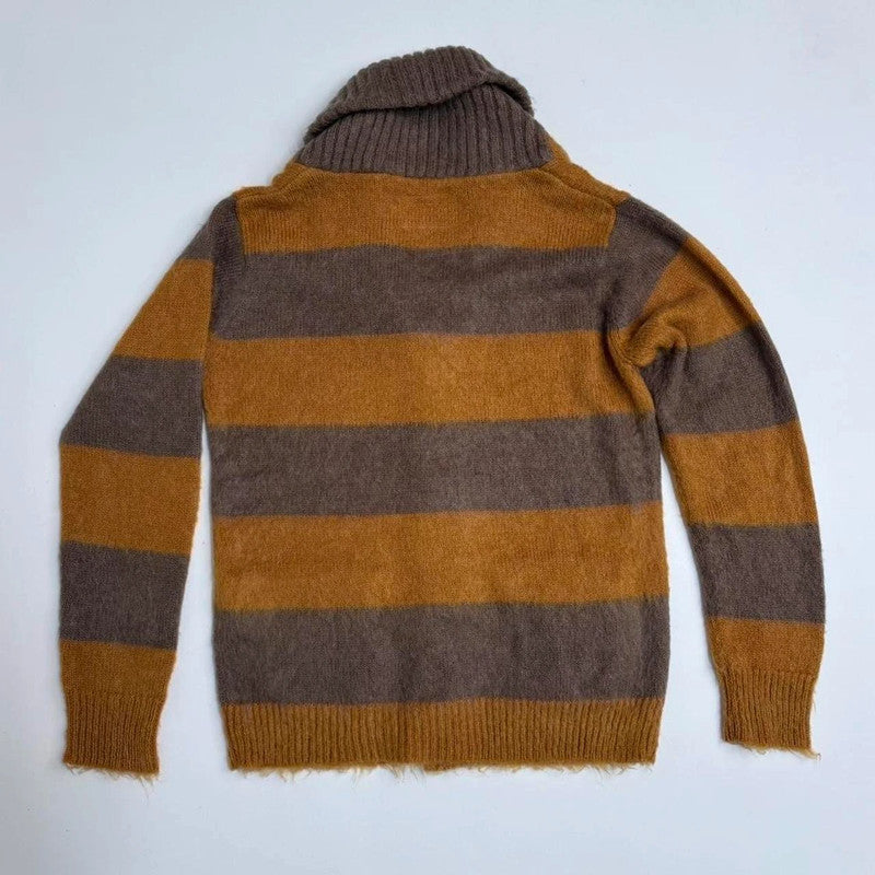 mohair stripped slouchy cardigan