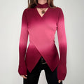 chunky ribbed knit asymmetric ombre jumper