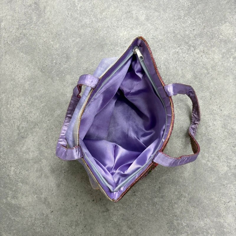 Beaded patchwork hippy boho tote handbag