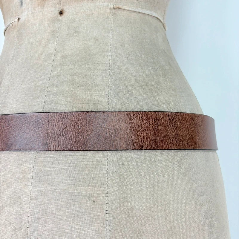 Tan leather western boho belt
