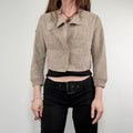 tan suede cropped boxy jacket