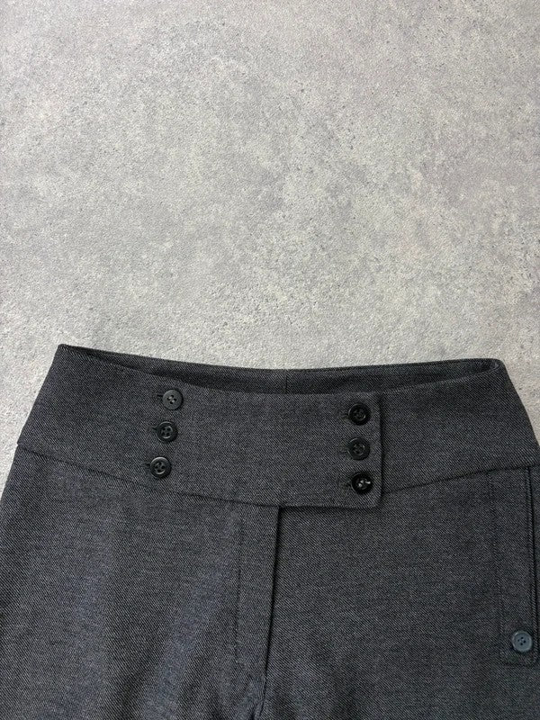Grey thick waistband flared trousers