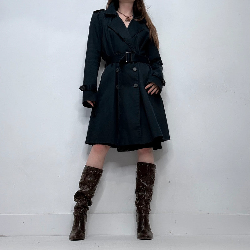 navy American vintage trench coat