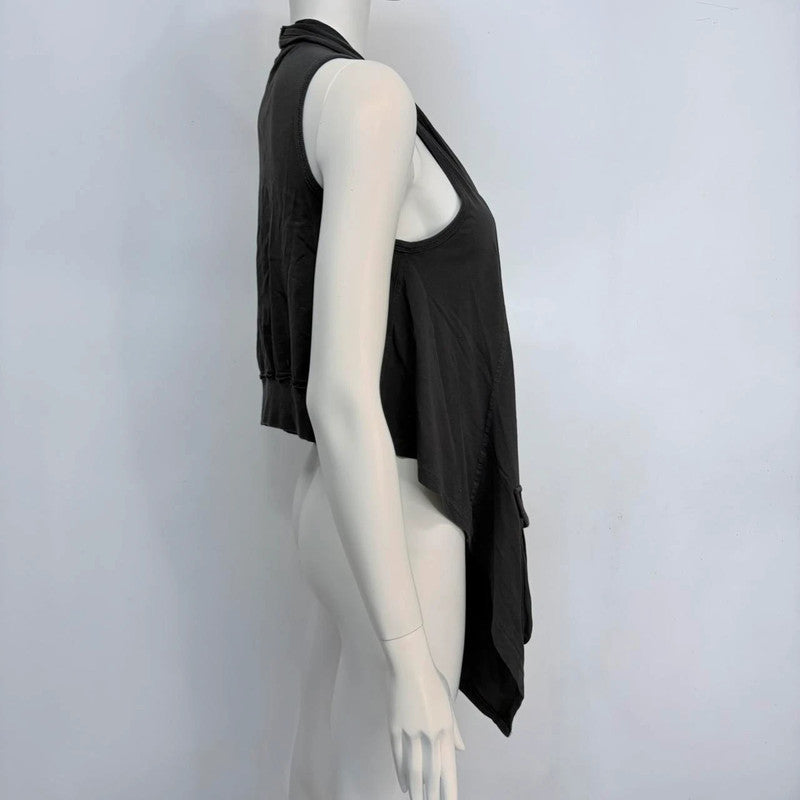 cargo draped grey long vest