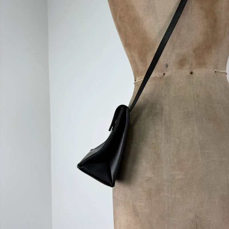 COS black leather crossbody bag