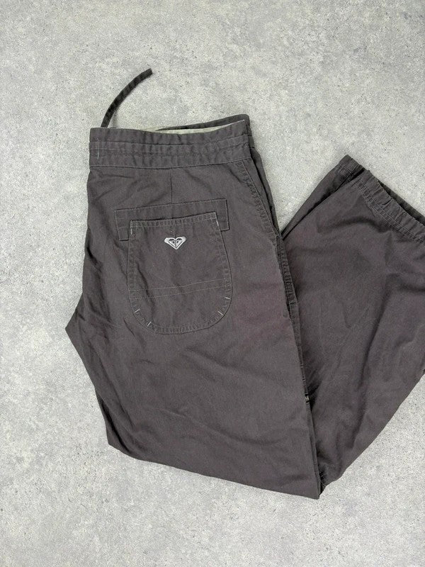 brown drawstring cotton pants