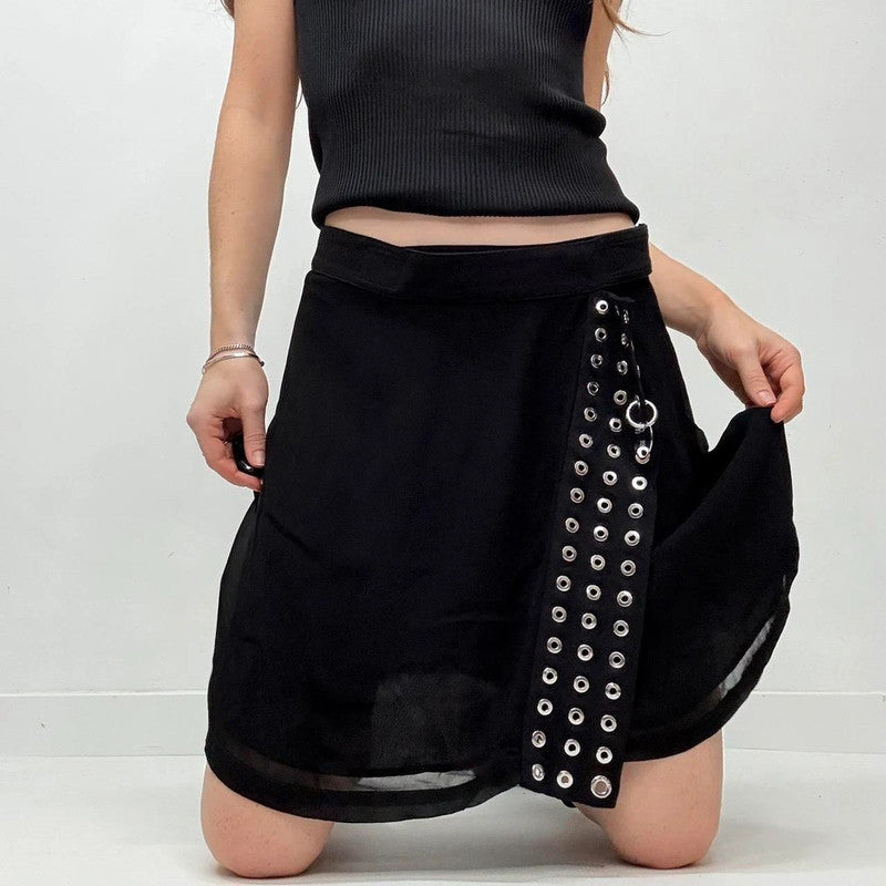 black diesel studded eyelet skirt