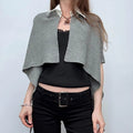 grey ribbed asymmetric flared Cop Copine cardigan