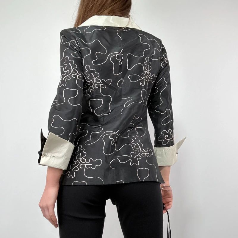 black Embroidered Silk Jacket