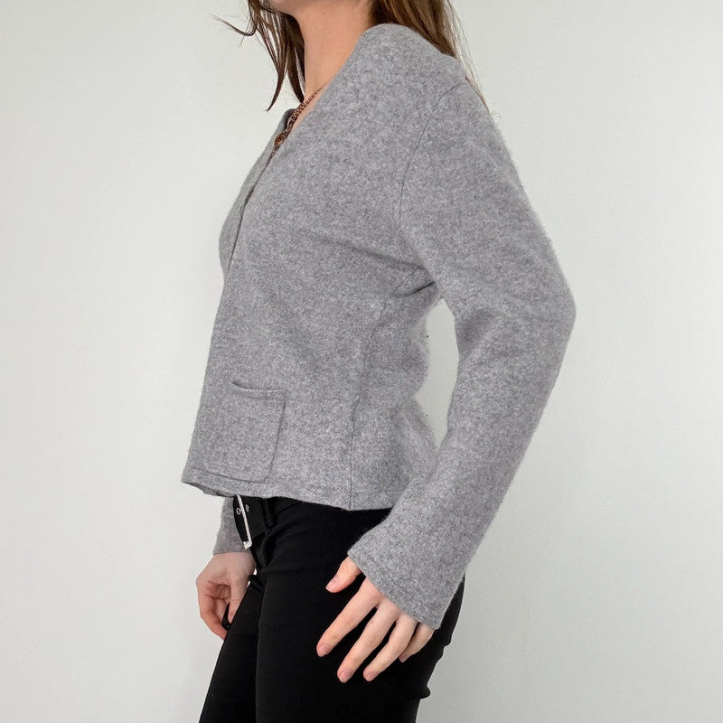 slouchy grey cashmere cardigan