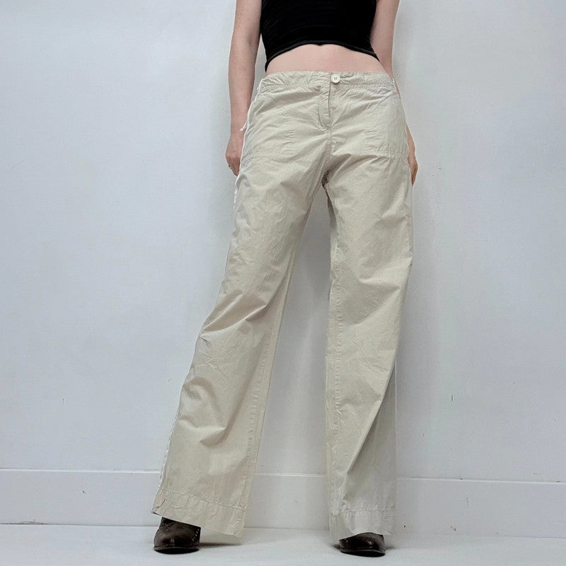 low rise wide leg flared trousers