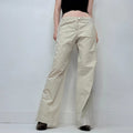 low rise wide leg flared trousers