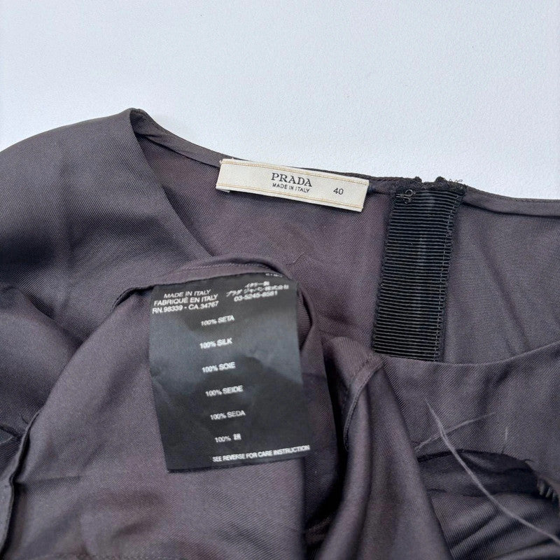 Prada silk peplum flutter top