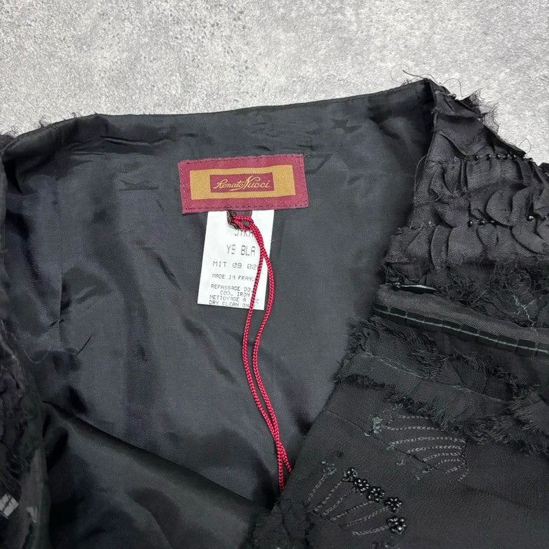 black sheer embroidered lace midi skirt