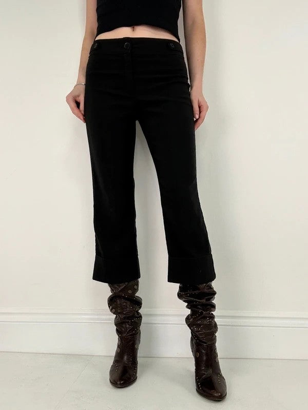 black cropped capri paints