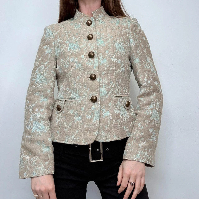 brown brocade regency military jacket