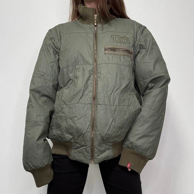 Levi's Khaki puffer bomber jacket