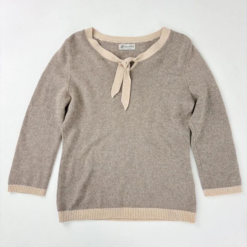 brown cashmere bow jumper