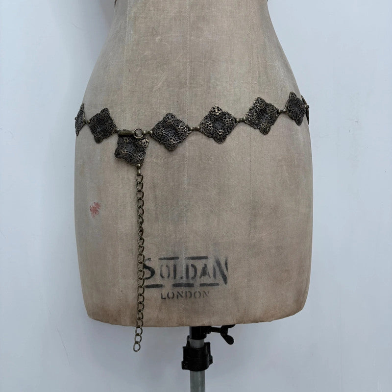chunky brass metal waist chain belt