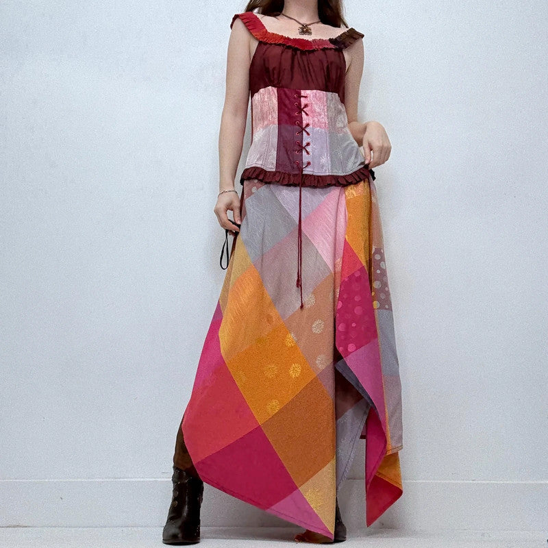 tartan corset lace dress