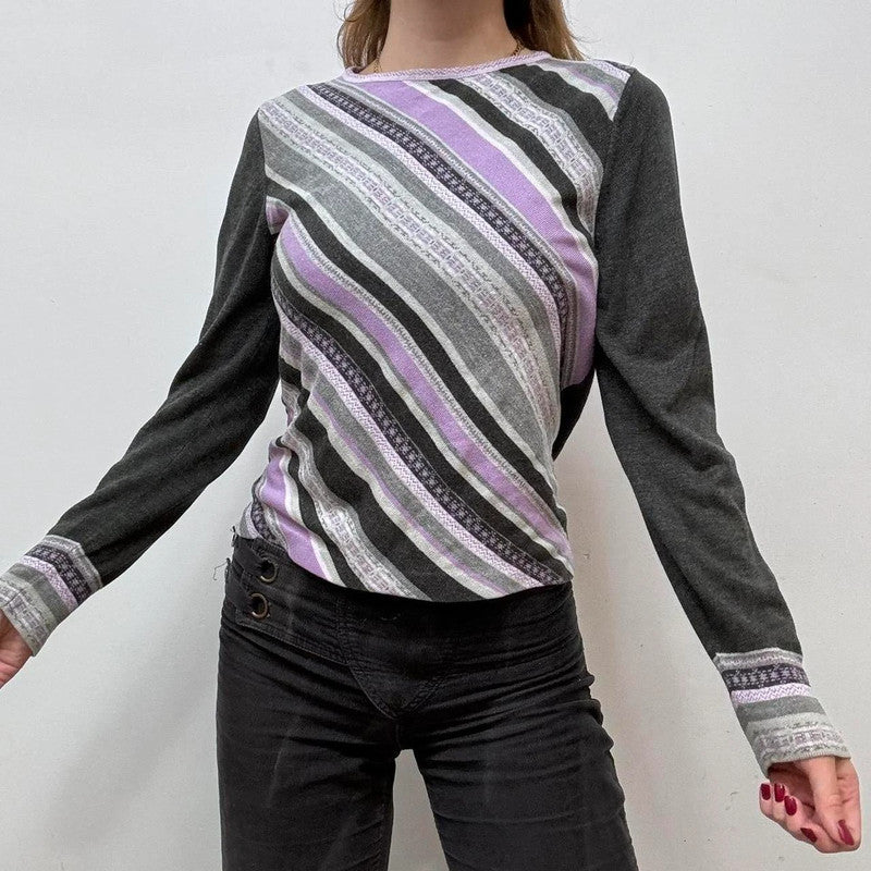 stripe wool knitted jumper