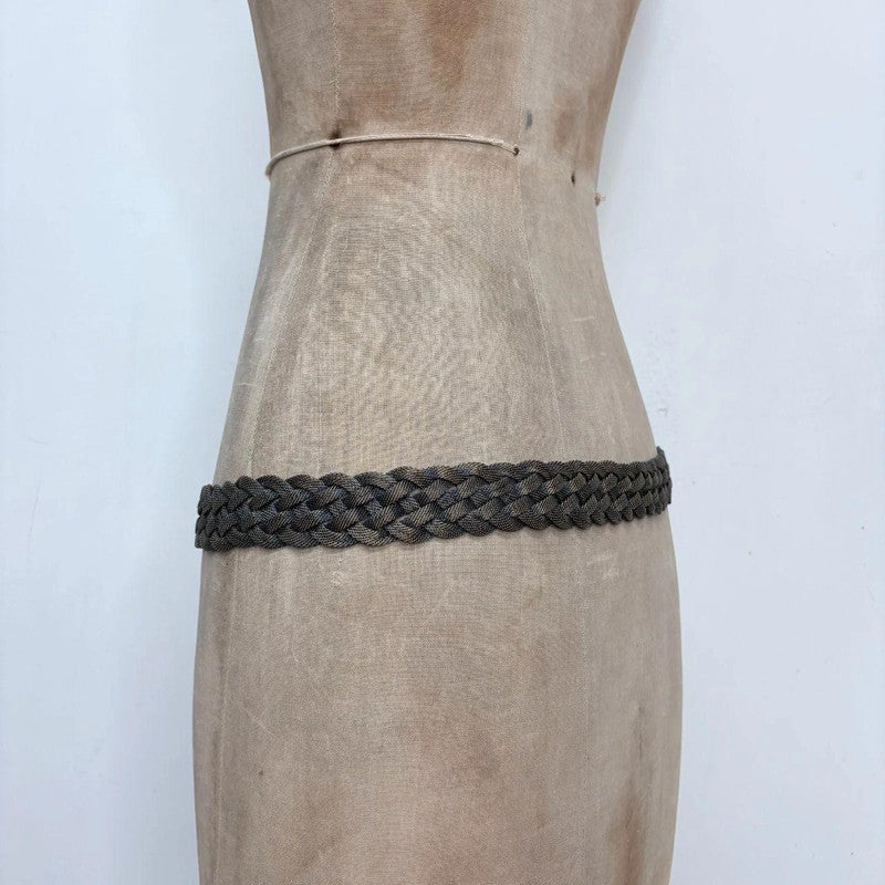 woven gold metal chunky belt